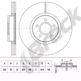 Тормозной диск BRECK BR 417 VA100